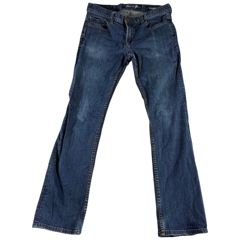 Seven7 Premium Slim Fit Jeans Mens 33x31.5 Blue Denim Cotton Stretch Bootcut Leg
